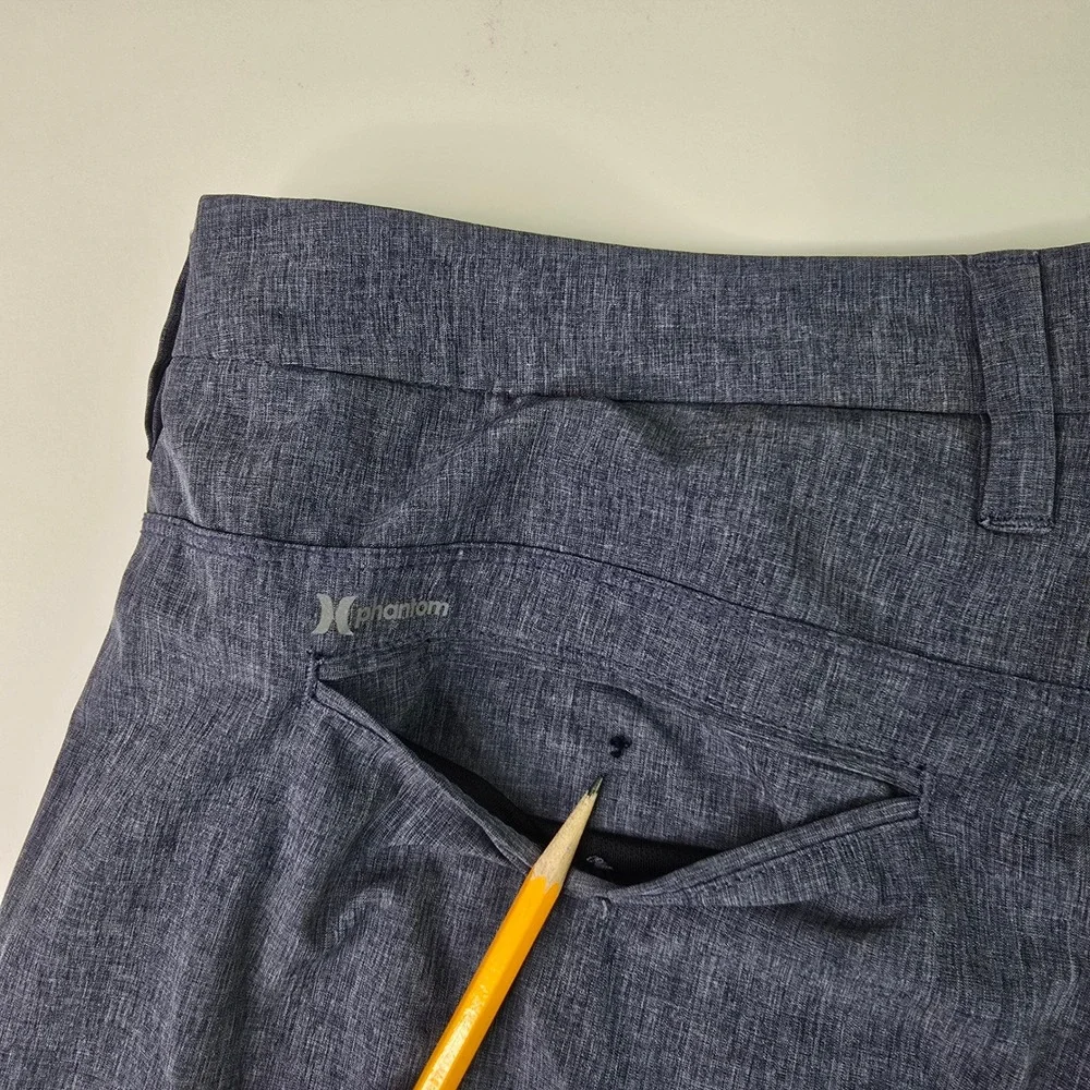 Hurley Phantom Mens Walkshorts Size 36 Blue Grey Heathered Stretch F2341-00